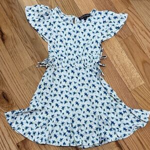 Charming Blue and White Floral Kids Dress